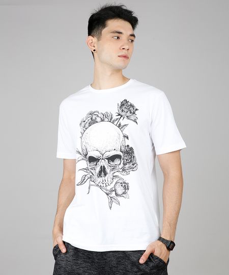 Camiseta-Masculina-Caveira-com-Flores-Manga-Curta-Gola-Careca-Off-White-9607130-Off_White_1 Camiseta-Masculina-Caveira-com-Flores-Manga-Curta-Gola-Careca-Off-White-9607130-Off_White_1