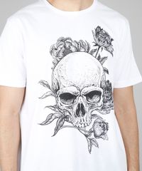 Camiseta-Masculina-Caveira-com-Flores-Manga-Curta-Gola-Careca-Off-White-9607130-Off_White_4