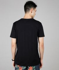 Camiseta-Masculina-com-Bolso-Estampado-Tropical-Manga-Curta-Gola-Careca-Preta-9636214-Preto_2