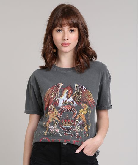 Blusa-Feminina-Queen-Manga-Curta-Decote-Redondo--Chumbo-9644806-Chumbo_1