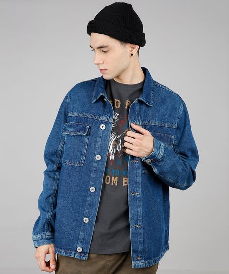 Camisa-Jeans-Masculina-com-Bolsos-Manga-Longa-Azul-Medio-9588235-Azul_Medio_1