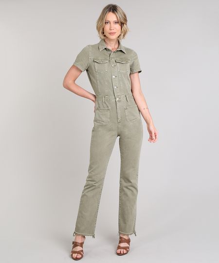 Macacao-de-Sarja-Feminino-com-Bolsos-Manga-Curta-Verde-Militar-9640568-Verde_Militar_1 Macacao-de-Sarja-Feminino-com-Bolsos-Manga-Curta-Verde-Militar-9640568-Verde_Militar_1