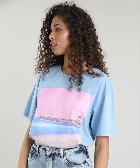 T-Shirt-Feminina-Mindset--Every-Moment--Manga-Curta-Decote-Redondo-Azul-Claro-9711627-Azul_Claro_1