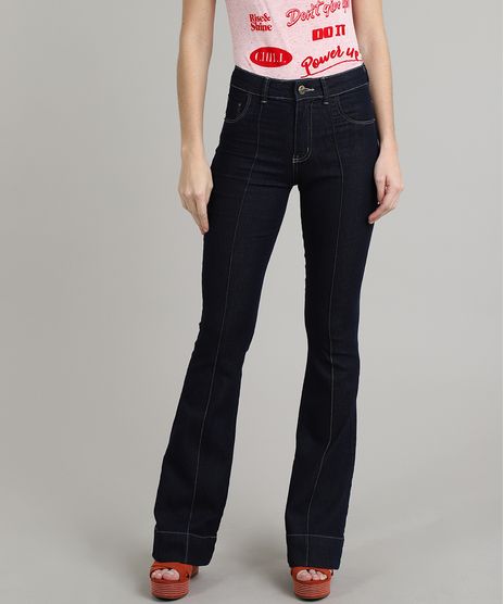 Calca-Jeans-Feminina-Sawary-Flare-com-Vinco-Azul-Escuro-9671809-Azul_Escuro_1