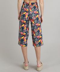 Calca-Feminina-Pantacourt-Estampada-Floral-com-Botoes-Preta-9648731-Preto_2