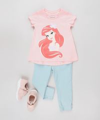 Blusa-Infantil-Pequena-Sereia-Ariel-com-Brilho-Manga-Curta-Rosa-Claro-9633714-Rosa_Claro_3