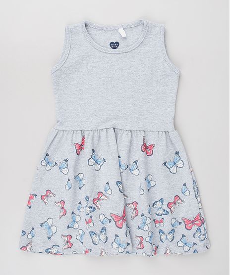 Vestido-Infantil-Estampado-Borboletas-Sem-Manga-Cinza-Mescla-9631443-Cinza_Mescla_1