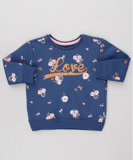 Blusao-Infantil-em-Moletom-Estampado-Floral--Love---Azul-Marinho-9623065-Azul_Marinho_1