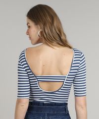 Body-Feminino-Basico-Listrado-com-Vazado-Manga-Curta-Decote-Redondo-Azul-Escuro-9581689-Azul_Escuro_2