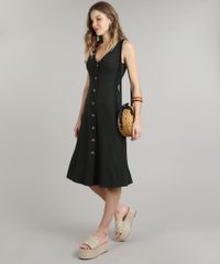 Vestido-Feminino-Midi-Canelado-com-Botoes-e-Fenda-Alcas-Finas-Verde-Escuro-9588312-Verde_Escuro_3