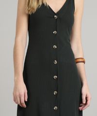 Vestido-Feminino-Midi-Canelado-com-Botoes-e-Fenda-Alcas-Finas-Verde-Escuro-9588312-Verde_Escuro_4