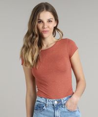 Blusa-Feminina-Botone-Basica-Manga-Curta-Decote-Redondo-Cobre-9278286-Cobre_1