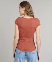 Blusa-Feminina-Botone-Basica-Manga-Curta-Decote-Redondo-Cobre-9278286-Cobre_2