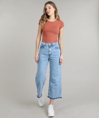 Blusa-Feminina-Botone-Basica-Manga-Curta-Decote-Redondo-Cobre-9278286-Cobre_3