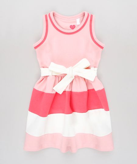 Vestido-Infantil-com-Recortes-e-Laco-Sem-Manga-Rosa-9653835-Rosa_1