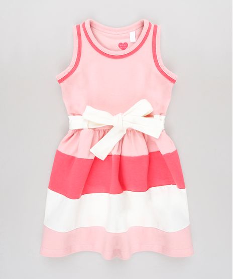 Vestido-Infantil-com-Recortes-e-Laco-Sem-Manga-Rosa-9653835-Rosa_1