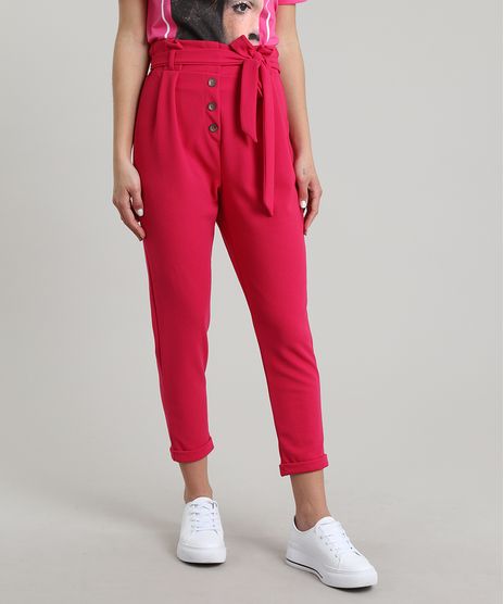 Calca-Feminina-Carrot-Clochard-com-Botoes-e-Faixa-para-Amarrar-Pink-9663752-Pink_1