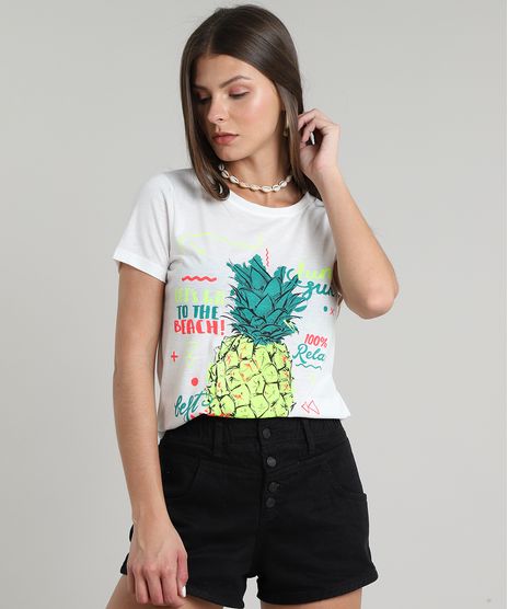 Blusa-Feminina-Abacaxi-Neon-Manga-Curta-Decote-Redondo-Off-White-9617236-Off_White_1