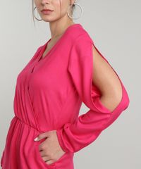 Macaquinho-Feminino-Transpassado-com-Vazado-Manga-Longa-Decote-V-Rosa-Escuro-9654336-Rosa_Escuro_4