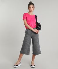 Blusa-Feminina-em-Moletom--Pink-Different--Manga-Curta-Decote-Redondo-Rosa-9654347-Rosa_3