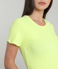 Blusa-Feminina-Canelada-Manga-Curta-Decote-Redondo-Amarelo-Neon-9297517-Amarelo_Neon_4