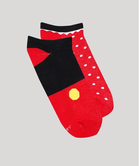 Kit-de-2-Meias-Femininas-Cano-Baixo-Mickey-e-Minnie-Vermelha-9659747-Vermelho_1