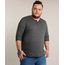 Camiseta-Masculina-Plus-Size-Comfort-com-Botoes-e-Martingale-Manga-Longa-Gola-Careca-Cinza-Mescla-Escuro-9471102-Cinza_Mescla_Escuro_1