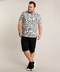 Camiseta-Masculina-Plus-Size-Slim-Fit-Estampada-de-Folhagem-Manga-Curta-Gola-Careca-Branca-9697804-Branco_3
