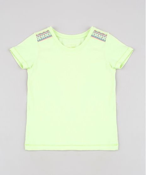 Blusa-Infantil-com-Estampa-Etnica-Manga-Curta--Verde-Claro-9654631-Verde_Claro_1