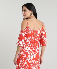 Blusa-Feminina-Open-Shoulder-Estampada-Floral-Manga-3-4-Decote-Redondo-Laranja-9548723-Laranja_2
