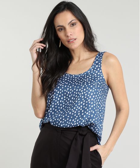 Regata-Feminina-Ampla-Estampado-Poa-Decote-Redondo-Azul-Escuro-9546155-Azul_Escuro_1