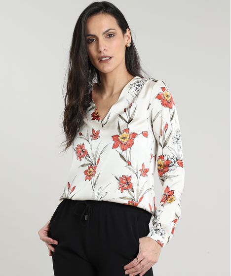 blusas estampadas manga longa