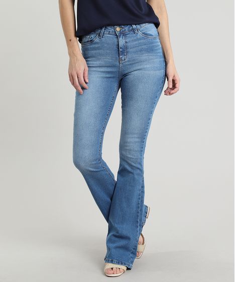 calça flare jeans feminina