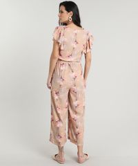 Macacao-Feminino-Transpassado-Estampado-Floral-com-Babado-e-Faixa-Manga-Curta-Bege-9559254-Bege_2