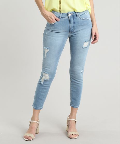 Calca-Jeans-Feminina-Skinny-Cropped-com-Rasgos-e-Puidos-Azul-Medio-9670256-Azul_Medio_1