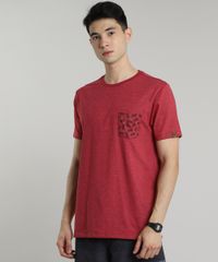 Camiseta-Masculina-com-Bolso-Estampado-de-Abacaxi-Manga-Curta-Gola-Careca-Vermelha-9636215-Vermelho_1