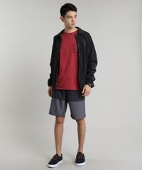 Camiseta-Masculina-com-Bolso-Estampado-de-Abacaxi-Manga-Curta-Gola-Careca-Vermelha-9636215-Vermelho_3