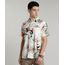 Camisa-Masculina-Estampada-de-Folhagem-com-Linho-Manga-Curta-Bege-Claro-9588236-Bege_Claro_1