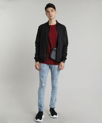 Camiseta-Masculina-Basica-Mescla-com-Bolso-Manga-Curta-Gola-Careca-Vinho-9682789-Vinho_3