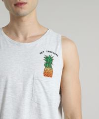Regata-Masculina-com-Estampa-de-Abacaxi-e-Bolso-Gola-Careca-Cinza-Mescla-Claro-9620547-Cinza_Mescla_Claro_4