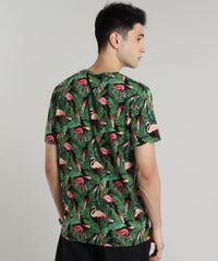 Camiseta-Masculina-Estampada-de-Flamingos-e-Folhagem-Manga-Curta-Gola-Careca-Preta-9597342-Preto_2