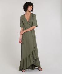 Vestido-Feminino-Mindset-Longo-Envelope-Manga-Curta-Verde-Militar-9690439-Verde_Militar_1