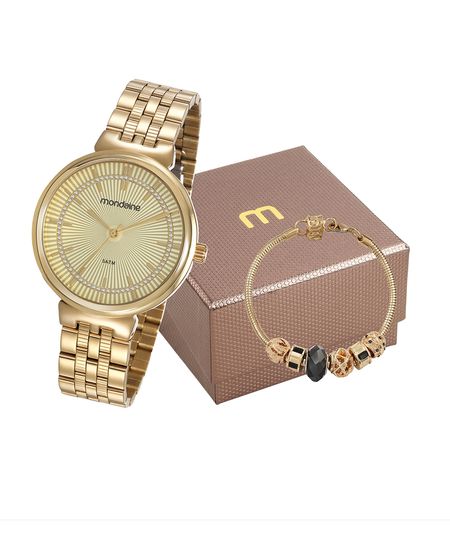 Kit-de-Relogio-Analogico-Mondaine-Feminino---Pulseira---99360LPMVDE1K2-Dourado-9687018-Dourado_1