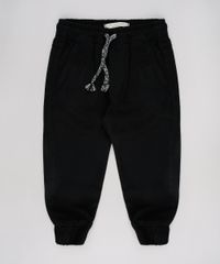 Calca-de-Sarja-Infantil-Jogger-com-Bolsos-Preto-9632470-Preto_1
