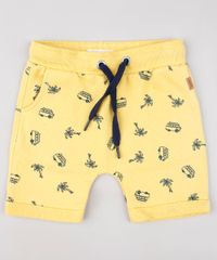 Bermuda-Infantil-Saruel-em-Moletom-Estampada-de-Carros-e-Coqueiros-Amarela-9618713-Amarelo_1