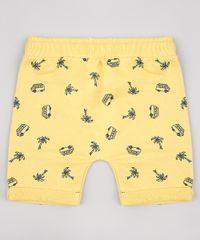Bermuda-Infantil-Saruel-em-Moletom-Estampada-de-Carros-e-Coqueiros-Amarela-9618713-Amarelo_2