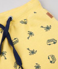 Bermuda-Infantil-Saruel-em-Moletom-Estampada-de-Carros-e-Coqueiros-Amarela-9618713-Amarelo_5