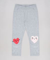 Calca-Legging-Infantil-com-Patch-de-Coracao-Cinza-Mescla-Claro-9636895-Cinza_Mescla_Claro_1