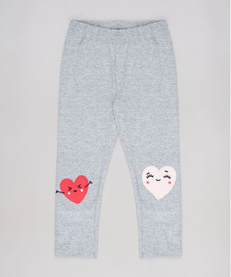 Calca-Legging-Infantil-com-Patch-de-Coracao-Cinza-Mescla-Claro-9636895-Cinza_Mescla_Claro_1