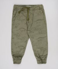 Calca-de-Sarja-Infantil-Jogger-Estampada-de-Dinossauros-com-Bolsos-Verde-Militar-9634621-Verde_Militar_1